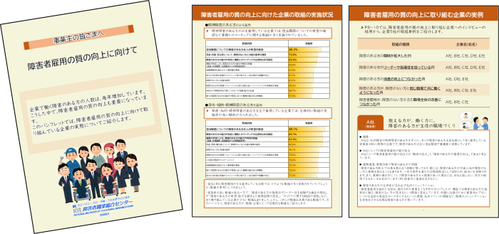作成したパンフレットの表紙と本文の画像。