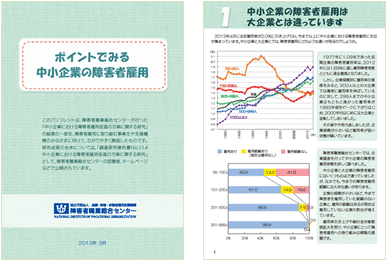 パンフレット「ポイントでみる中小企業の障害者雇用」の画像